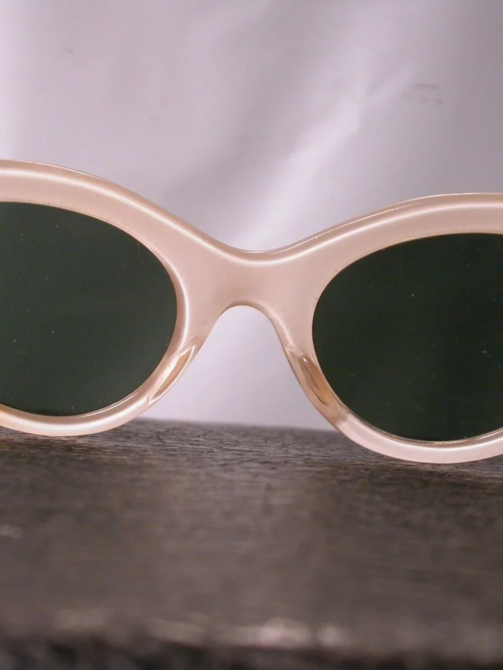 Vintage Fancy Pearl Beige Cat Eye Sunglasses Frames Made In Japan